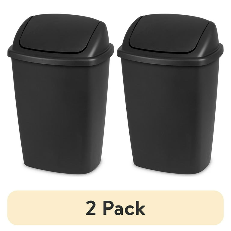 2 pack) Sterilite Kitchen Trash Can, 7.5 Gallon Plastic Garbage