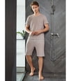 thumbnail image 2 of Defitshape Men's Summer Pajamas Short Sleeve Shorts Pajama Set Soft Spring Lightweight Fall Casual Basic Waffle Knit Pj Set Grey Large, 2 of 4