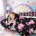 thumbnail image 3 of Manfei Ocean Axolotl Twin Comforter Sets,Watercolor Amphibian Bedding Set,Colorful Stars Reversible,2pcs,1 Comforter and 1 Pillowcase, 3 of 7