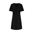 thumbnail image 5 of UPPADA Women Plus Size Maxi Dress Cocktail Wedding Guest Dress Short Sleeve Wrap V Neck Formal Dress High Low Split Ruffle Long Dress for Curvy Women Black,XXL, 5 of 7