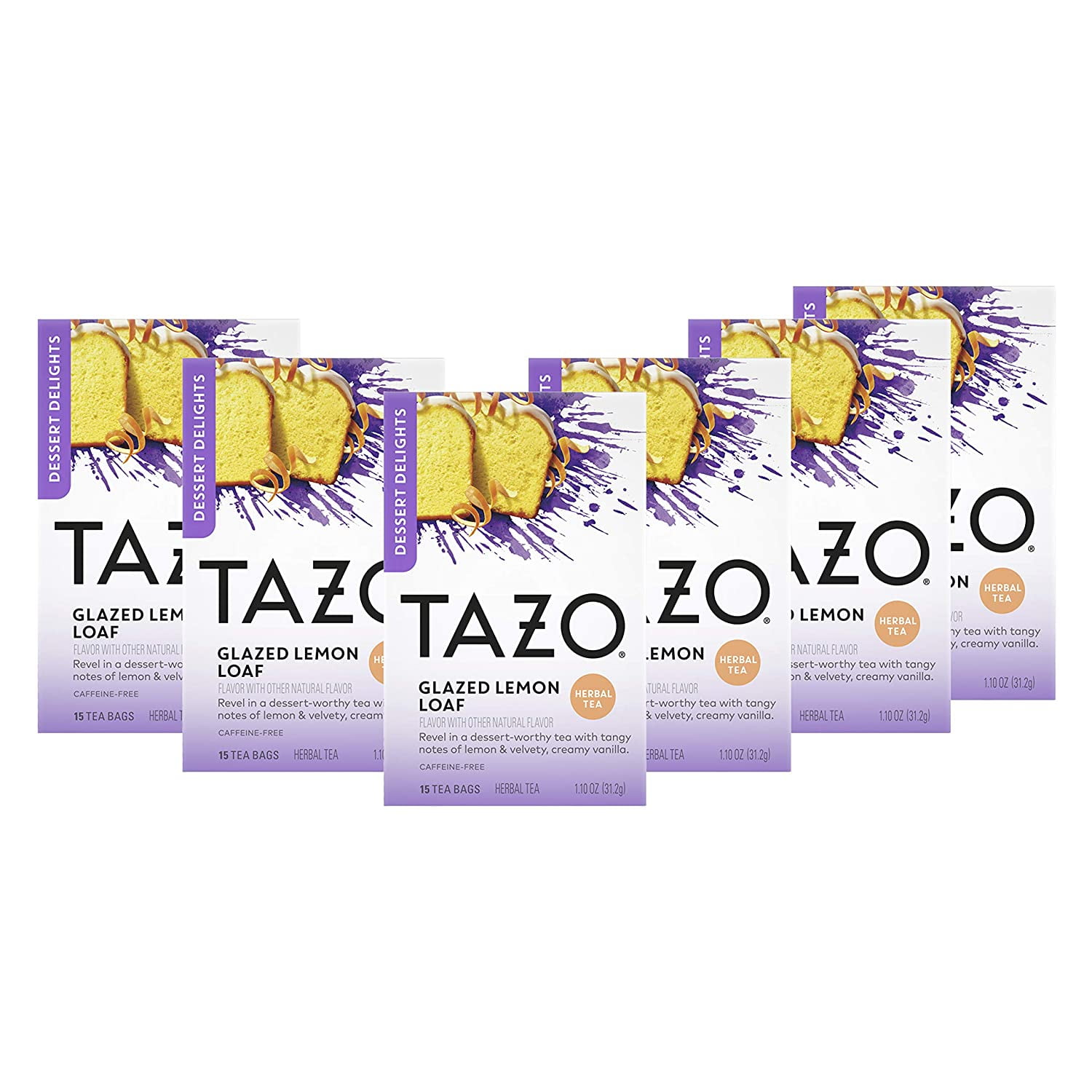 Tazo Dessert Delights Tea Glazed Lemon Loaf Sugar and Calorie Free 15