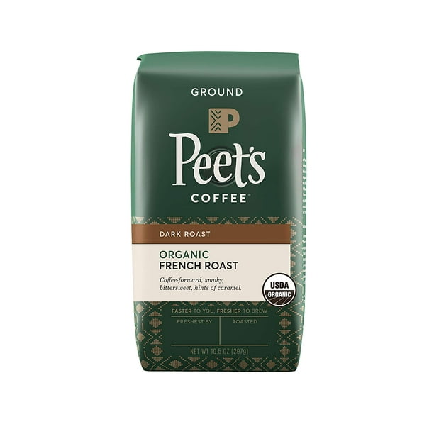 Peets Coffee French Roast Dark Roast Ground Coffee, 10.5 Ounce Bag USDA