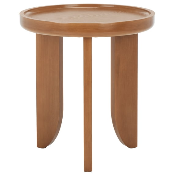 SAFAVIEH Malyn contemporary Round Accent Table, Natural Brown (18.1 in. W x 18.1 in. D x 19.7 in. H)