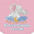 thumbnail image 4 of Inktastic My Great Grandpa Loves Me Cute Elephants Clouds Moon Stars Boys or Girls Baby Bib, 4 of 4