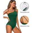 thumbnail image 2 of SURJDE One Shoulder One Piece Swimsuit for Women Tummy Control Bathing Suits Modest Full Coverage Keyhole Swimwear, 2 of 6