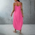 thumbnail image 5 of OSFVNOXV Women Summer Maxi Dress Casual V-Neck Sleeveless Boho Spaghetti Strap Flowy Long Sundress Halter Tie Back Beach Dresses, 5 of 8