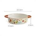 thumbnail image 2 of Double Ear Ceramic Baking Dish Rustic Style Cheese Baking Dish Microwave Oven Special Bowl Large, 2 of 6