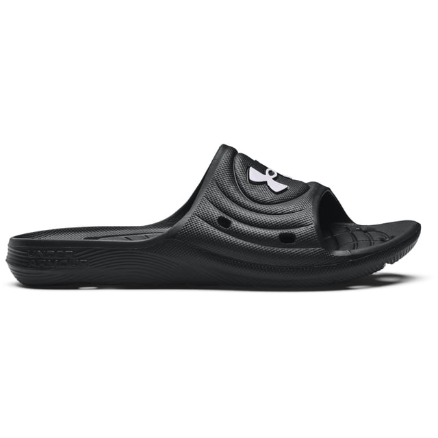 Sandalia Slide Under Armour Locker IV para niños, color negro, talla 4US