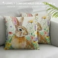 thumbnail image 3 of Creowell  Easter Pillow Covers Watercolor Easter Rabbit Spring Floral Throw Pillow Case Home Decorations Cushion Cover for Couch Sofa Bed Farmhouse Indoor Outdoor Easter Decorative, 3 of 5
