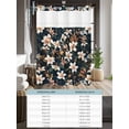 thumbnail image 6 of No Hook Cloth Fabric Shower Curtain with Snap in Liner, Retro White Flowers Waterproof Shower Curtains Set with See Through Top Window, Green Tropical Leaves Botanical Bath Curtains Shower 72"x84", 6 of 6