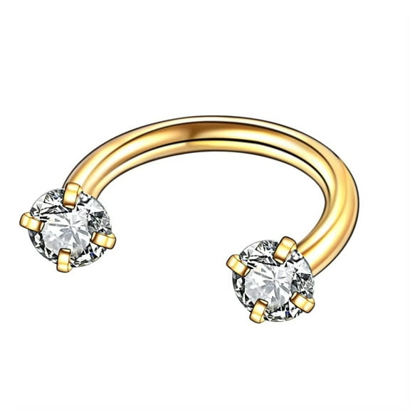 ATJIA Stainless Steel 8mm Horseshoe 16G Zircon Horseshoe Ring Piercing Nose Ear Belly Rings Women Cartilage Helix Earrings Daith Piercing Jewelry