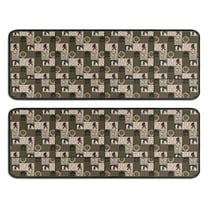 Kitchen Rugs Sets Of 2,Multicolor Bigfoot and Checkerboard Pattern Anti Fatigue Kitchen Mat Rugs Non Slip Washable,Decorative Kitchen Floor Mats for Kitchen,Sink,Laundry,17"x47" 17"x47"