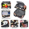 thumbnail image 3 of Lunch Bag Women Double Deck Insulated Lunch Box Large Cooler Tote Bag with Removable Shoulder Strap Wide Open Thermal Meal Prep Lunch Organizer Box, Black Peony, 3 of 9