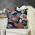 thumbnail image 2 of SHANXI Throw Pillow Cover Flower Leaf Black Background Square Pillow Case Cushion Cover for Home Car Decorative 20x20in, 2 of 5