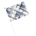 thumbnail image 3 of Handheld Flag Double-Sided Hand Waving Flag 8.2×5.5in Used For Team Activities Or Decoration In Decorative Places Silver Checked Hand-Drawn Sketch_1 Six Piece, 3 of 8