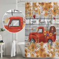 thumbnail image 5 of Red Truck Fall Shower Curtain, Waterproof Shower Curtains for Bathroom, Thanksgiving Botanical Pumpkins Leaves Wooden Washable Fabric Bathtub Curtain Set Bath Decor with 12 Hooks Long 72"x84", 5 of 8