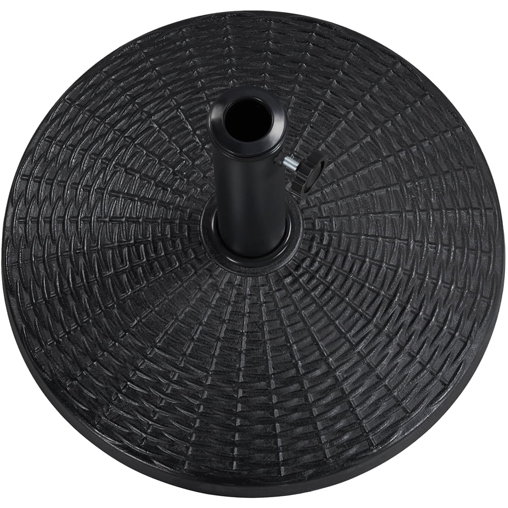 Renwick 23 lbs Black Round Resin and Iron Patio Umbrella Base, Black