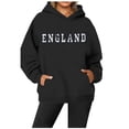 thumbnail image 1 of WEAIXIMIUNG Robe Chandail en Molleton avec Poches Style Britannique à la Mode pour Femmes Imprimé Lettre Poche à Cordon Col Rond Manches Longues Chandail à Capuchon de Sport Décontracté (1), 1 of 5