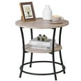 thumbnail image 2 of ZENY Round End Table, Coffee Table Side Table with 2 Storage Shelves for Bedroom Living Room Small Space Gray, 2 of 8