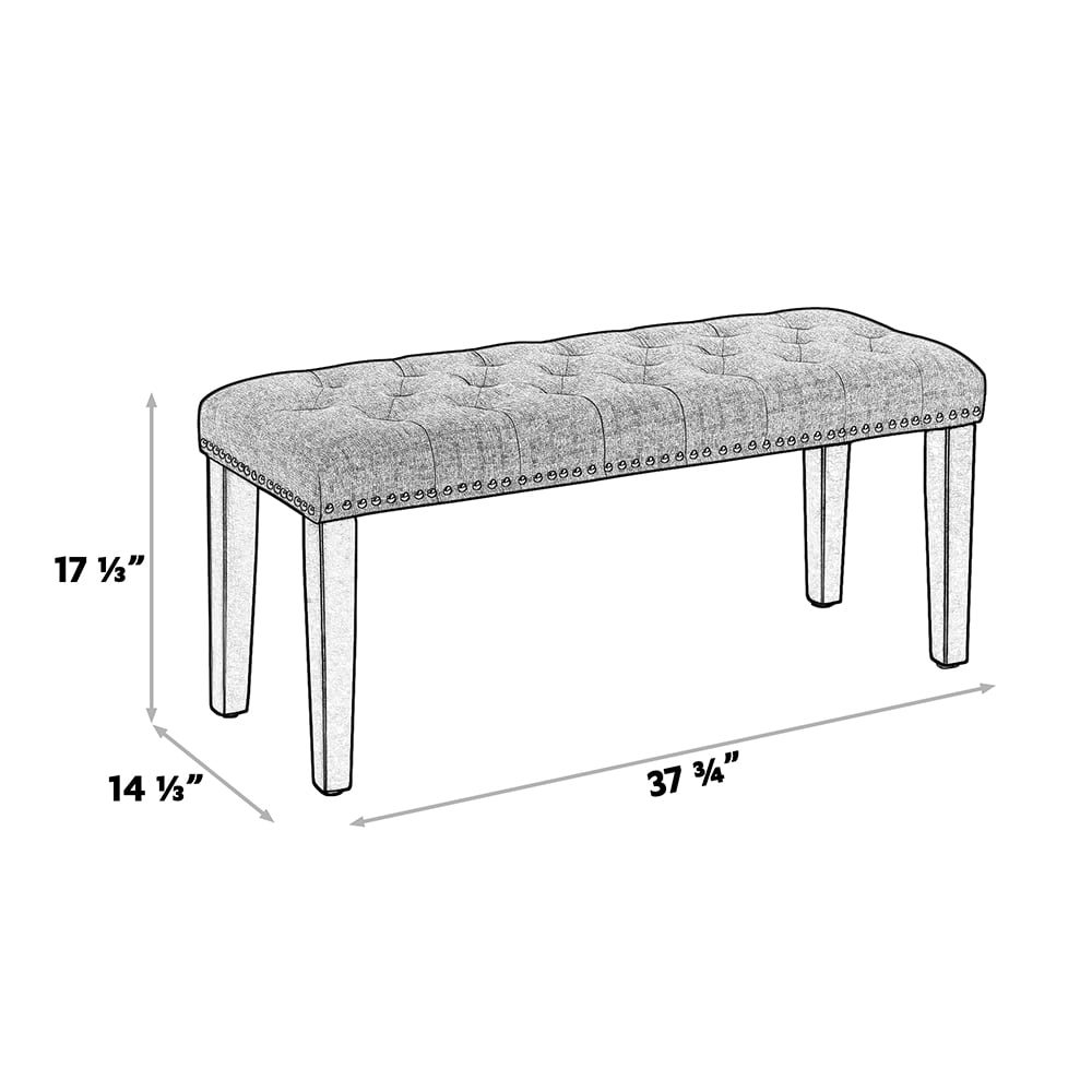 Abble Upholstered Wood Bench, Tan
