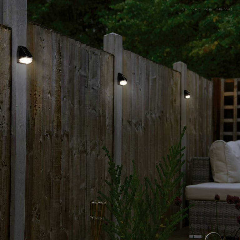 12 Pack Solar LED Fence Light Dusk-to-Dawn Deck Lights, 90° Beam 4000K Cool -