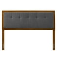 thumbnail image 3 of Tufted Headboard, King Size, Wood, Fabric, Brown Walnut Grey Gray, Modern Contemporary Urban Design, Bedroom Master Guest Suite, 3 of 9