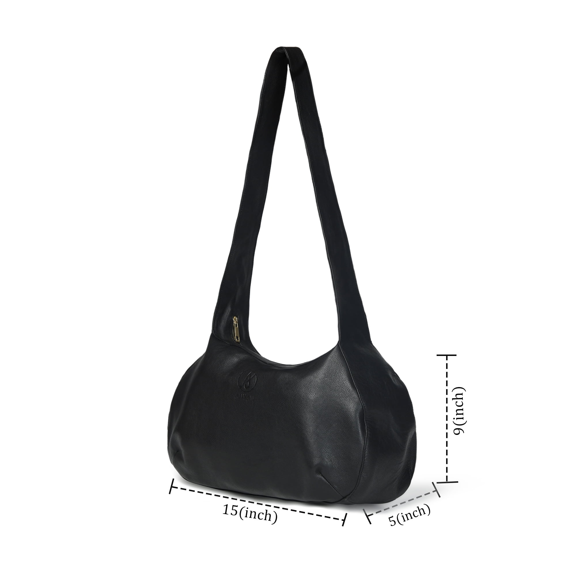 ADYAN Genuine Leather Sling Bag for Women Crossbody Shoulder Bag for Girls Stylish Hobo Purse for Office Travel and Daily Use Black 15x9x5 Inches Elegant Everyday Handbag