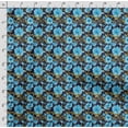 thumbnail image 4 of Soimoi Floral Print,Cotton Poplin, Sewing Fabric Sold by The Yard 42 Inch Wide,Sewing Craft Quilting/Quilt Making Fabric, Yellow & Blue, 4 of 5