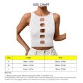 thumbnail image 3 of Camiseta sin mangas con recorte frontal, camiseta sin mangas ajustada con ombligo expuesto, parte delantera hueca, camiseta sin mangas de punto para mujer, citas, 3 of 6