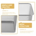 thumbnail image 3 of BESTYASH Square Mesh Waste Paper Basket Trash Can Silver General Users 1Pcs, 3 of 6