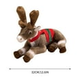 thumbnail image 3 of Realistic Plush Elk Stuffed Animal Toy Soft Christmas Reindeer Decor for Holiday Gift Cuddly Lifelike Animal Figure(B), 3 of 5