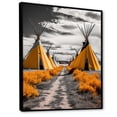 thumbnail image 2 of Designart "Path to Spirituality Yellow Native Tipi II" Cityscapes Floater Framed Canvas Print, 2 of 7