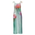 thumbnail image 5 of Virmaxy Women's Fashion Overalls Gradient Floral Print Summer Adjustable Straps Baggy Overalls Sleeveless Backless Wide Leg Overalls For Women Mint Green XS, 5 of 5