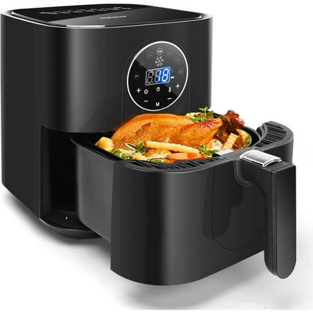

7-In-1 Air Fryer 4.5 Qt Air Fryer With Led Digital Touch Screen Timer And Temp Control & Auto Shut-Off Nonstick Basket Dishwasher Safe Electric Hot Air Fryers Oilless Cooker 1400W Black