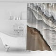 thumbnail image 2 of Beach Ocean Wave Shower Curtain, 48" x 72", Abstract Art Coastal Brown Gradient Waterproof Bathroom Curtain Washable Shower Curtain Set with 12 Hooks, 2 of 6
