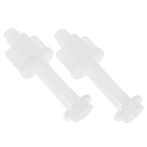 OFFIGAM White POM Toilet Seat Hinges with Screws, 2-Pack Replacement Fixation Hardware for Bathroom Fixtures