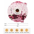thumbnail image 6 of 15 Inch Round Placemats Set of 6, Valentine's Day Non Slip Heat Insulation PP Table Mats, Pink Romantic Truck Love Roses Red Plaid Washable Place Mats for Kitchen Dining Party Table Decor, 6 of 7