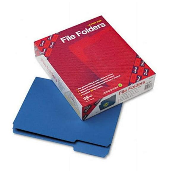 Smead File Folders- 1/3 Cut- Top Tab- Letter- Navy- 100/Box