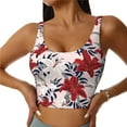 thumbnail image 3 of Goofa Lilies Flowers Printed Sports Bras for Women, High Impact Running Bra Workout Crop Tank Tops Longline Sports Bra Push up-XX-Large, 3 of 9