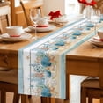 thumbnail image 5 of Starfish Coastal Table Runner 108 Inches, Summer Ocean Blue Coral Conch Seagrass Bed Runner Dresser Scarves Tabletop for Indoor Outdoor Parties/Ceremony/Banquet, 13"x 108", 5 of 9