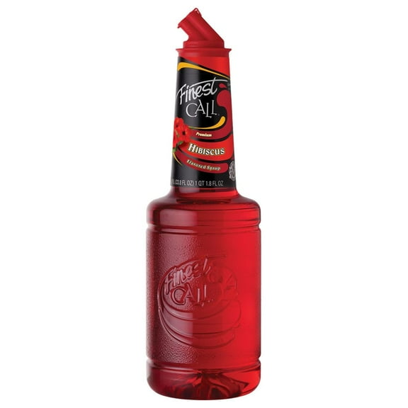 Finest Call Premium Hibiscus Syrup, Drink Mix, 1 Liter Bottle (33.8 Fl Oz)