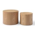 thumbnail image 5 of Nesting Coffee Table Set of 2, Modern Round Coffee Table with Non-Slip Feet, Wooden Circle Accent Tables for Small Spaces Living Room Bedroom Balcony Office Accent End Side Table, 5 of 7