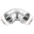 thumbnail image 2 of Stainless Steel 316 Cast Pipe Fitting ,90 Degree Elbow 3/4 BSPT Female x 3/4 BSPT Female Thread, 2 of 3