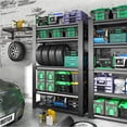 thumbnail image 5 of IKIMI 72"H 5-Tier Metal Garage Shelving, 2500Lbs Heavy Duty Adjustable Garage Storage Shelves for Home, Garage, Basement, 72"H x 35.4"W x 15.75"D, 5 of 7