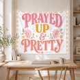 thumbnail image 5 of Prayed Up And Pretty Text With Flowers, Inspirational Boho Style for Faith Decor Fans, Christian Wall Art, Easter Gift Tapestry Wall Hanging for Bedroom and Dorm, 5 of 7