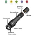 thumbnail image 2 of Juego de 2 linternas LED de alta potencia con 2 baterías recargables 18650, linterna táctica con cargador USB, 2 of 5