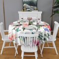 thumbnail image 2 of Pioneer Flower Floral Print Pattern Round Tablecloth 60"x60",Wrinkle Wipeable Table Cloth for Kitchen Dining Room Picnic Patio Party, 2 of 6