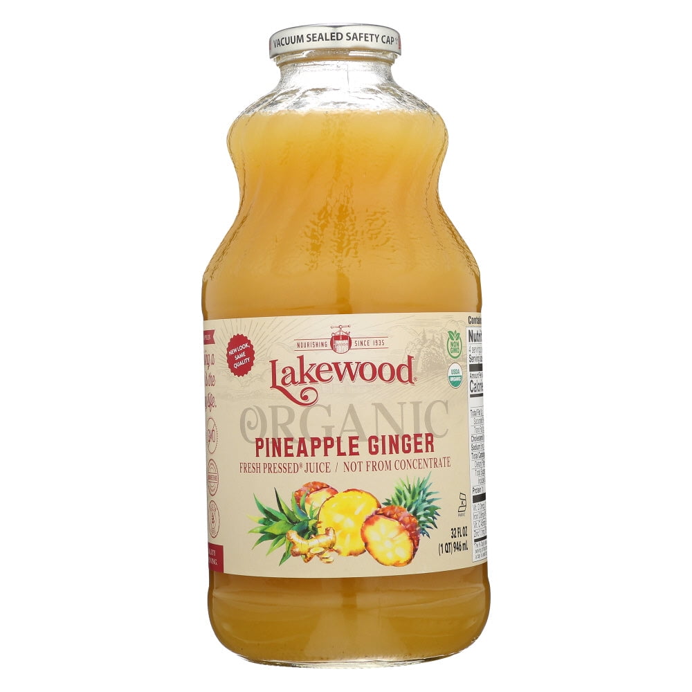 Lakewood Pineapple Ginger Juice, 32 Oz Pack of 6