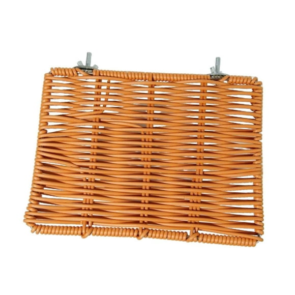 Jaula de para pájaros, accesorio de imitación de ratán tejido, decoración para jaula, soporte de percha para loros, estación de Marrón