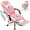 PinkWhite, variant on JONPONY Big and Tall Office Chair 400lbs, Executive Reclining Office Chairs with Footrest, High Back Home Office Chair Thick Padded Armrests, Ergonomic Adjustable Lumbar Support, PinkWhite